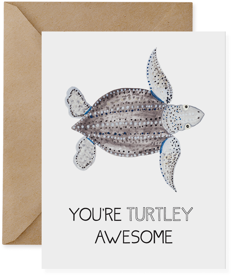 Leatherback Sea Turtle - You Re Turtley Awesome (892x981), Png Download