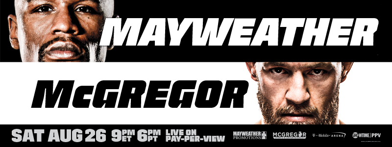 Conor Mcgregor Vs Floyd Mayweather - Fight Night Mayweather Vs Mcgregor (800x300), Png Download
