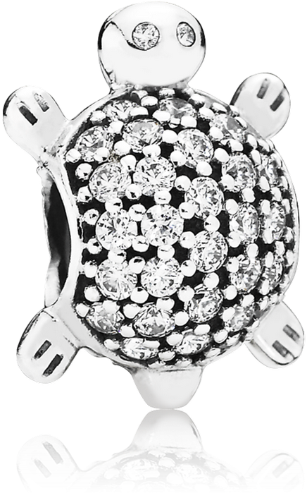 Sea Turtle, Clear Cz - Pandora Silver Cubic Zirconia Sea Turtle Charm 791538cz (999x999), Png Download