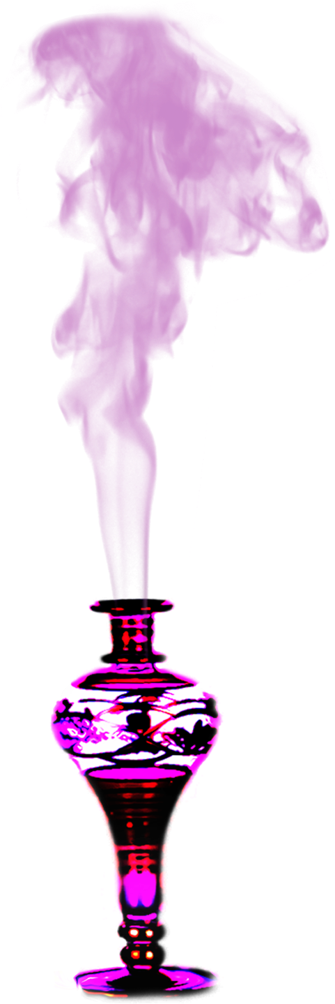 Genie Smoke Png Vector Transparent Download - Genie Bottle With Smoke (480x1502), Png Download