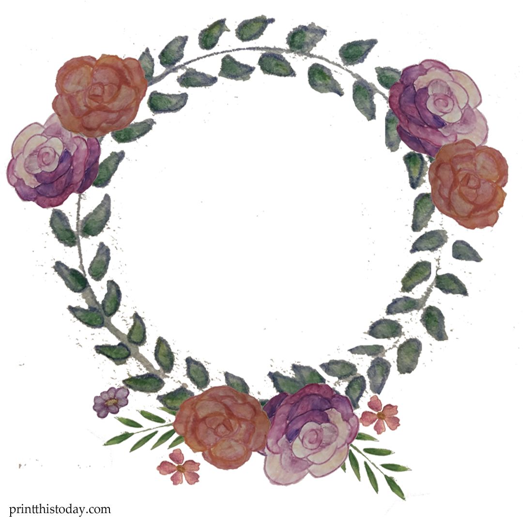 Free Handmade Watercolor Floral Wreath - Watercolor Painting (1080x1080), Png Download