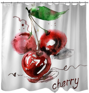 Watercolor Hand Painted Cherry Berries On White Background - Watercolor Painting (400x400), Png Download