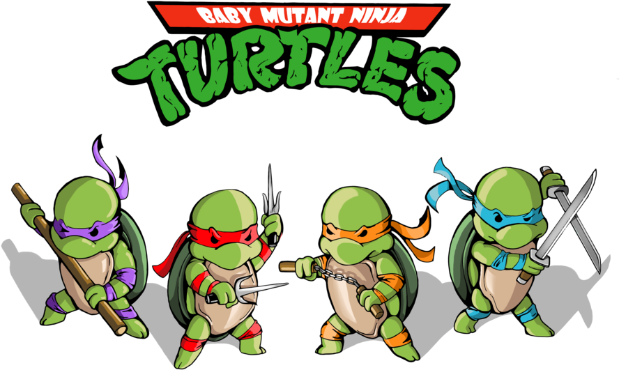 Baby Ninja Turtles Faces - Vintage 80s Teenage Mutant Ninja Turtles Giant 6" Pinback (900x597), Png Download
