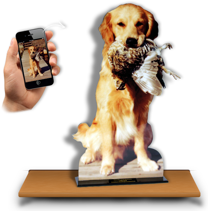 Hunting Dog Photo Cutout Trophy Photo Of Lasertrophy - Dog Catches Something (733x780), Png Download