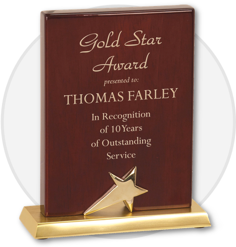 Rosewood Standup - Standing Star Plaque - Rosewood (4 3/4"x6") Quantity(1) (500x500), Png Download