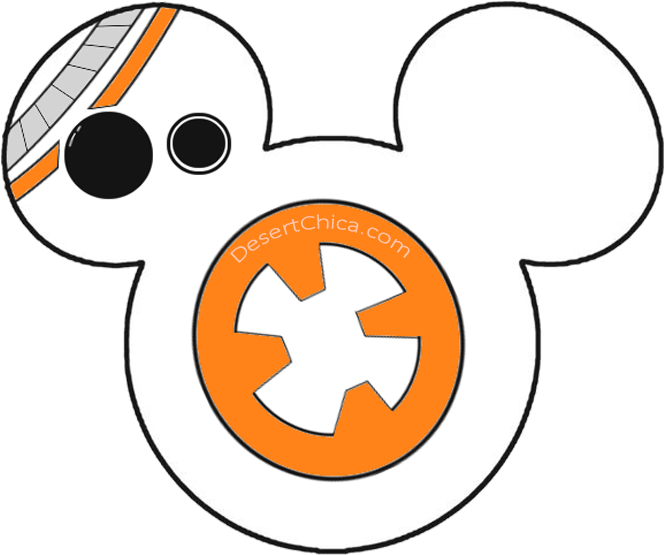 Star Wars Bb-8 Shirt Template Graphic - Bb 8 Mickey Silhouette (700x594), Png Download