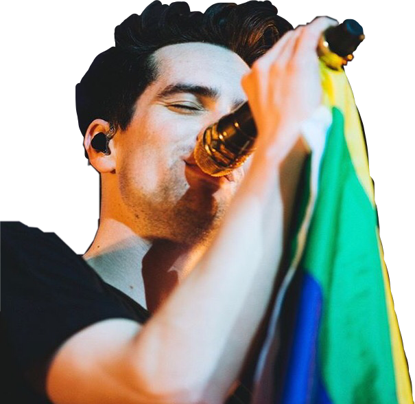 Lgbt Lgbtpride Brendon Brendonurie Girlsgirlsboys Panic - Brendon Urie Pride Flag (605x588), Png Download
