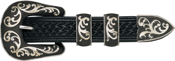 Vogt Silversmiths 1" Black River Belt Buckle - River (577x211), Png Download