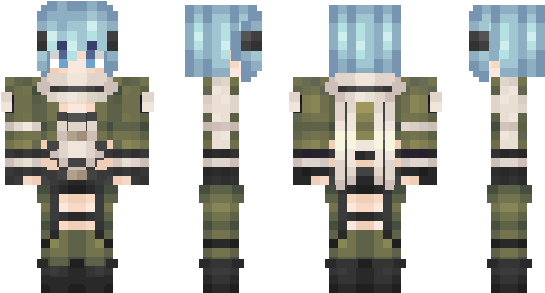 Minecraft Skin Sinon - Minecraft (600x348), Png Download
