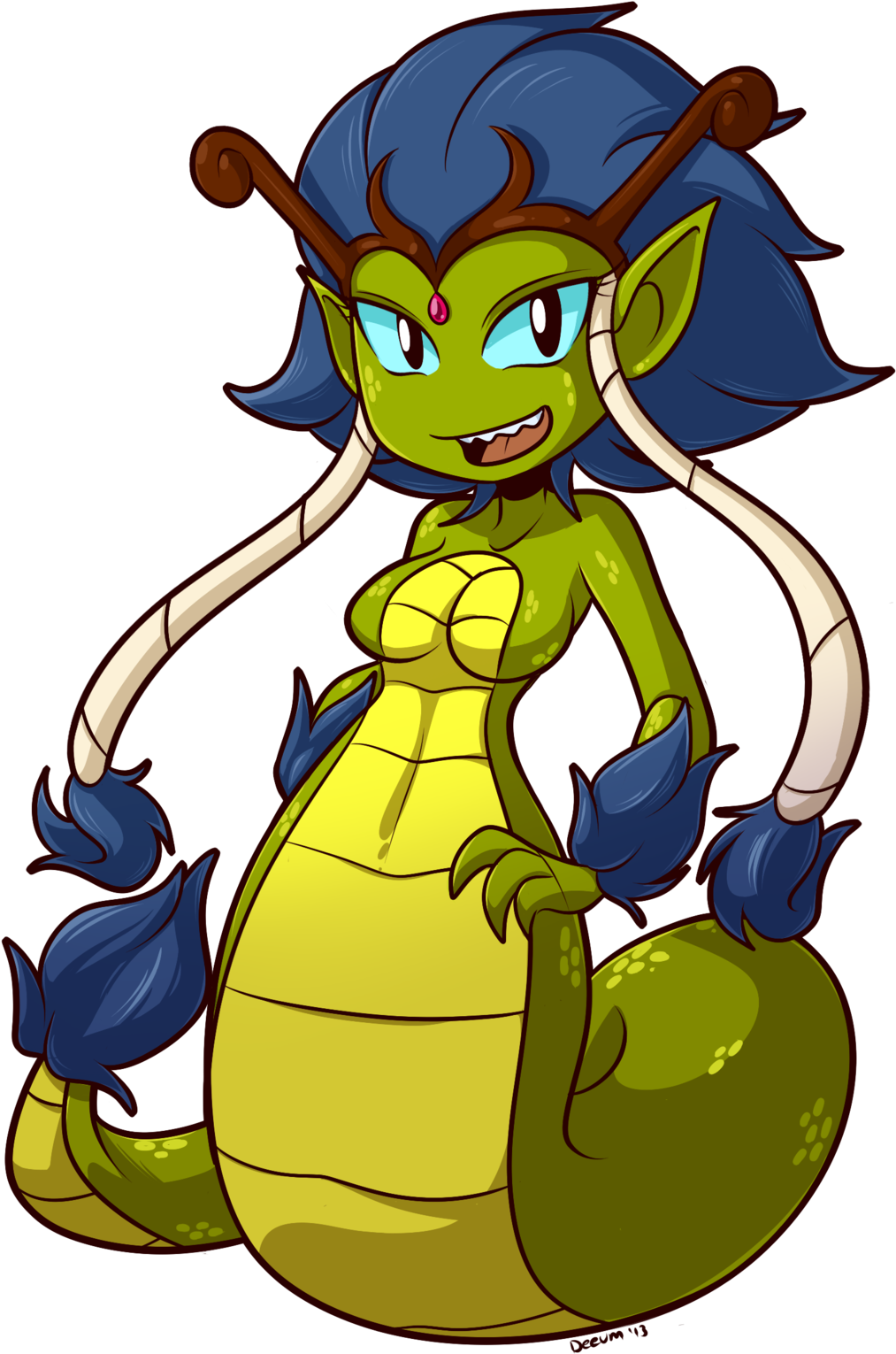 Naga Shantae By Deeum-d6p5ixd - Mermaid Shantae Fanart (1024x1563), Png Download