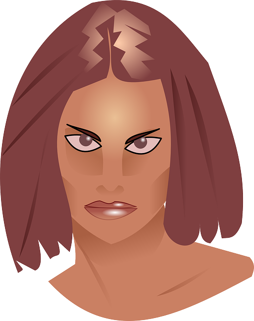 Head, Model, Woman, Face, Hair, Scary, Stare, Gaze - Scary Woman Face Png (506x640), Png Download
