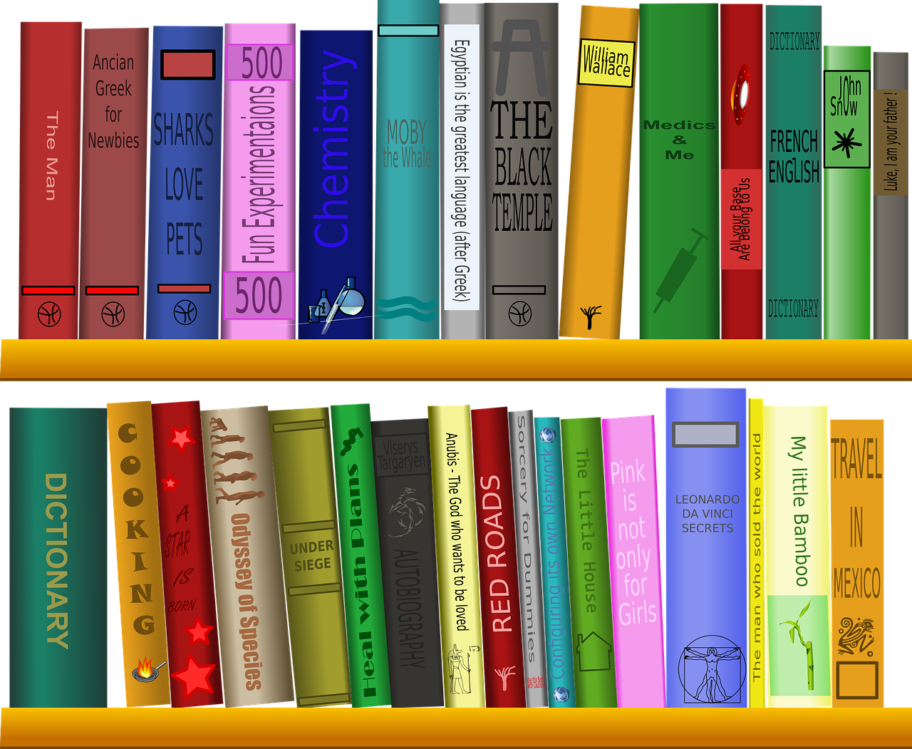 Books On Shelf Clipart (600x499), Png Download