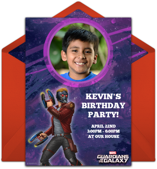 Gotg Star-lord Photo Online Invitation - Punchbowl.com (650x650), Png Download