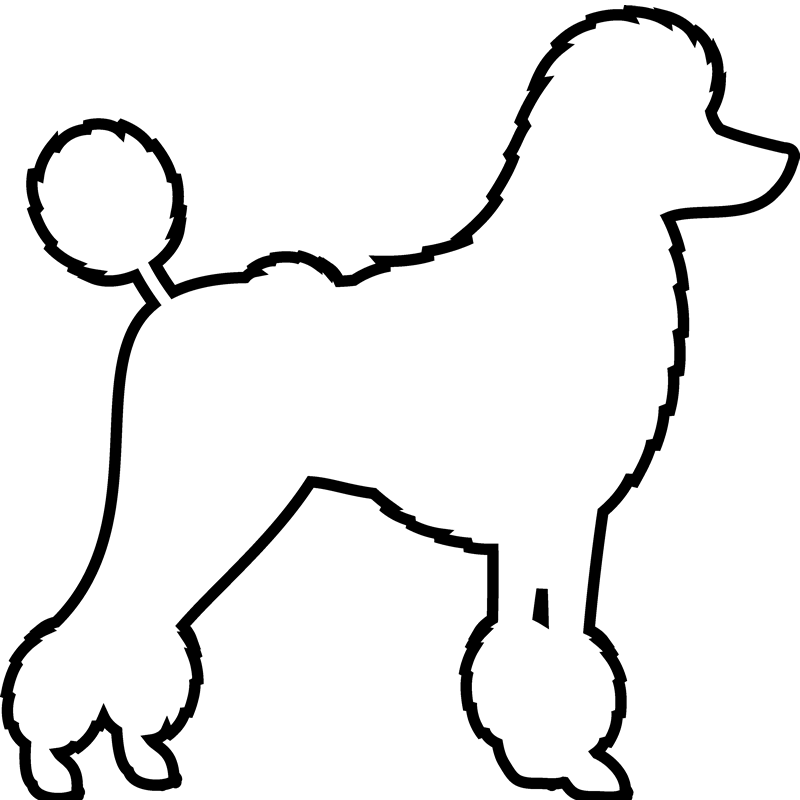 Poodle Rubber Stamp - Dog Rubber Stamp Outline (800x800), Png Download
