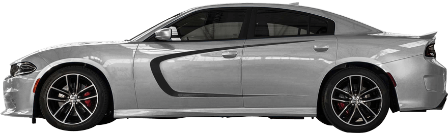 Dodge Charger Side Scallop Accent Stripes - 2018 Dodge Charger Louvers (880x262), Png Download