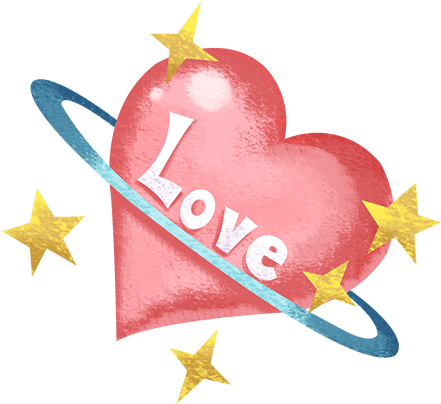 Planet Star Shining Handpainted Oilpainting Watercolor - Heart (455x422), Png Download