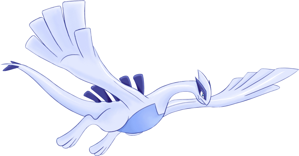 Lugia Legendary Psychic Flying Type Mythical Beasts - Lugia Flying (1071x744), Png Download