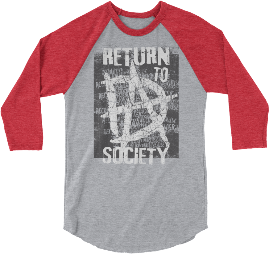 Dean Ambrose "return To Society" 3/4 Sleeve Raglan - Wwe Dean Return To Society Shirt (900x900), Png Download