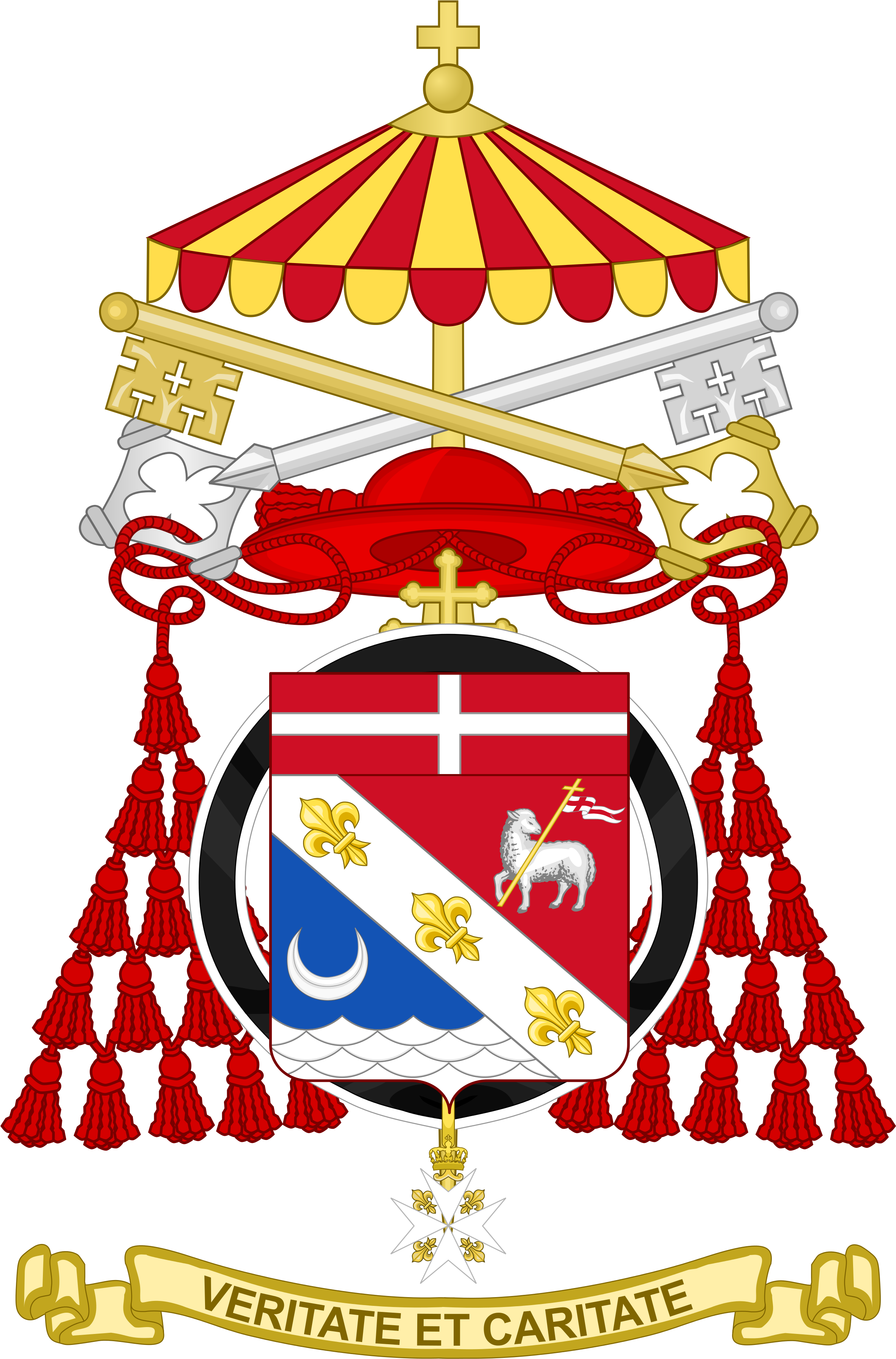 Coat Of Arms Of Jean-louis Pierre Cardinal Tauran - Cardinal Coat Of Arms (2359x3659), Png Download