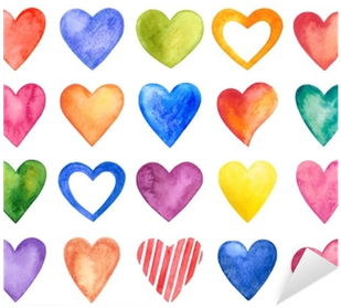 Vector Watercolor Hearts, Valentine Day - Watercolor Hearts Romance Shower Curtain Set Ambesonne (400x400), Png Download
