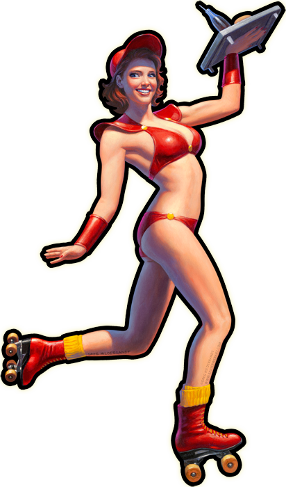 Vintage Tin Sign - Cartoon (412x700), Png Download