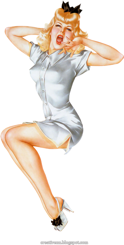 Pin Up Girl Clipart - Vargas Sleepy Time Gal (543x913), Png Download
