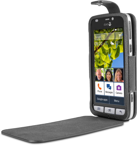 Black - Doro Flip Cover Liberto 820 Black (542x542), Png Download