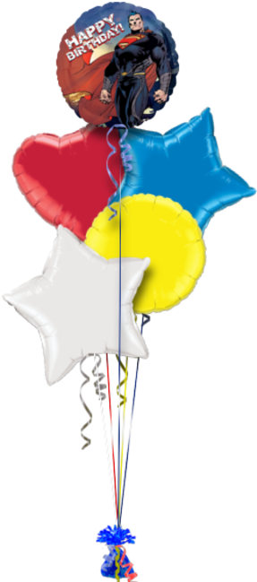 Superman Man Of Steel Happy Birthday Birthday Balloon - Superman Man Of Steel Birthday 18 Inch Foil Balloon (286x686), Png Download