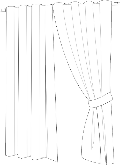 Furniture, Curtain, Curtains - Curtain Outline (464x640), Png Download