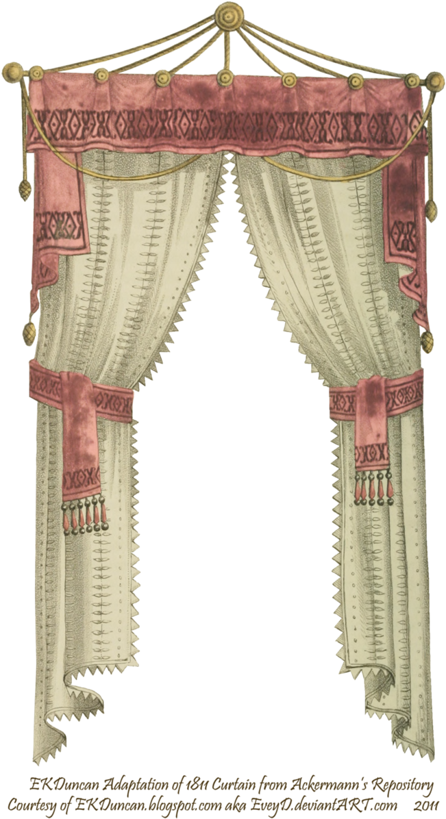 Curtains Clipart Pink Curtain - Curtains Drapes Transparent Png (662x1208), Png Download