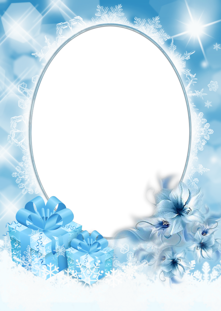 Christmas Photo Frame Kar Csonyi Dv Zl - Wedding Frame Png Blue (738x1040), Png Download