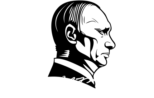 Logo - Putin Cartoon Black And White (550x330), Png Download