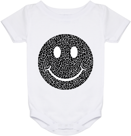 Smiley Face Baby Onesie 24 Month - Crescent (480x480), Png Download