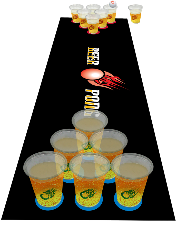 Beer Pong - - Id 79060 Beer Pong Complete Kit Mat Cups Balls (800x960), Png Download