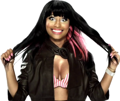 Nicki Minaj 5 Star Chick Remix P - Nicki Minaj Pink And Black Hair (400x336), Png Download