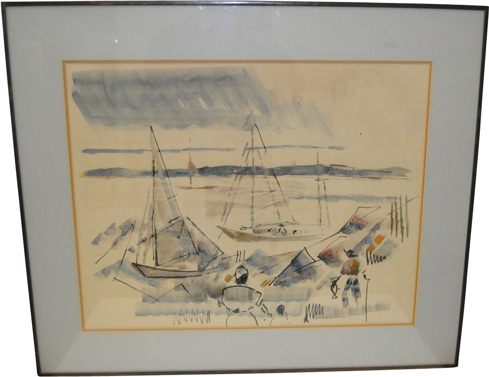 Vintage Watercolor By Alfred Birdsey C - Picture Frame (1009x1009), Png Download