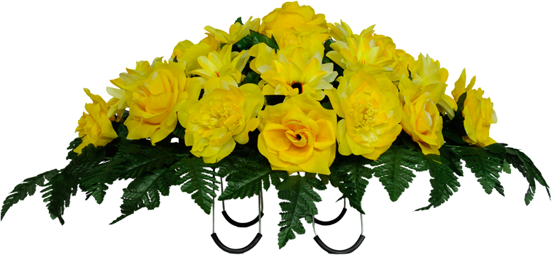 Yellow Rose Flower Free Png Transparent Images Free - Yellow Rose Funeral Arrangement (782x390), Png Download