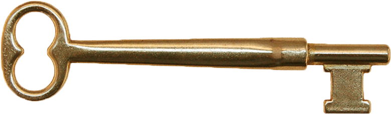 Solid Brass Archetectural Skeleton Key With Double - Replacement Door Skeleton Key (800x800), Png Download