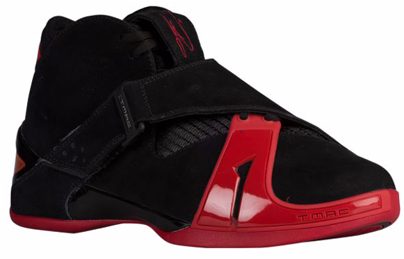 The Adidas T Mac 5 In Black Red Is Available Now At - Adidas T-mac 5 Basketball Shoe - Men's Black/red/black (580x506), Png Download