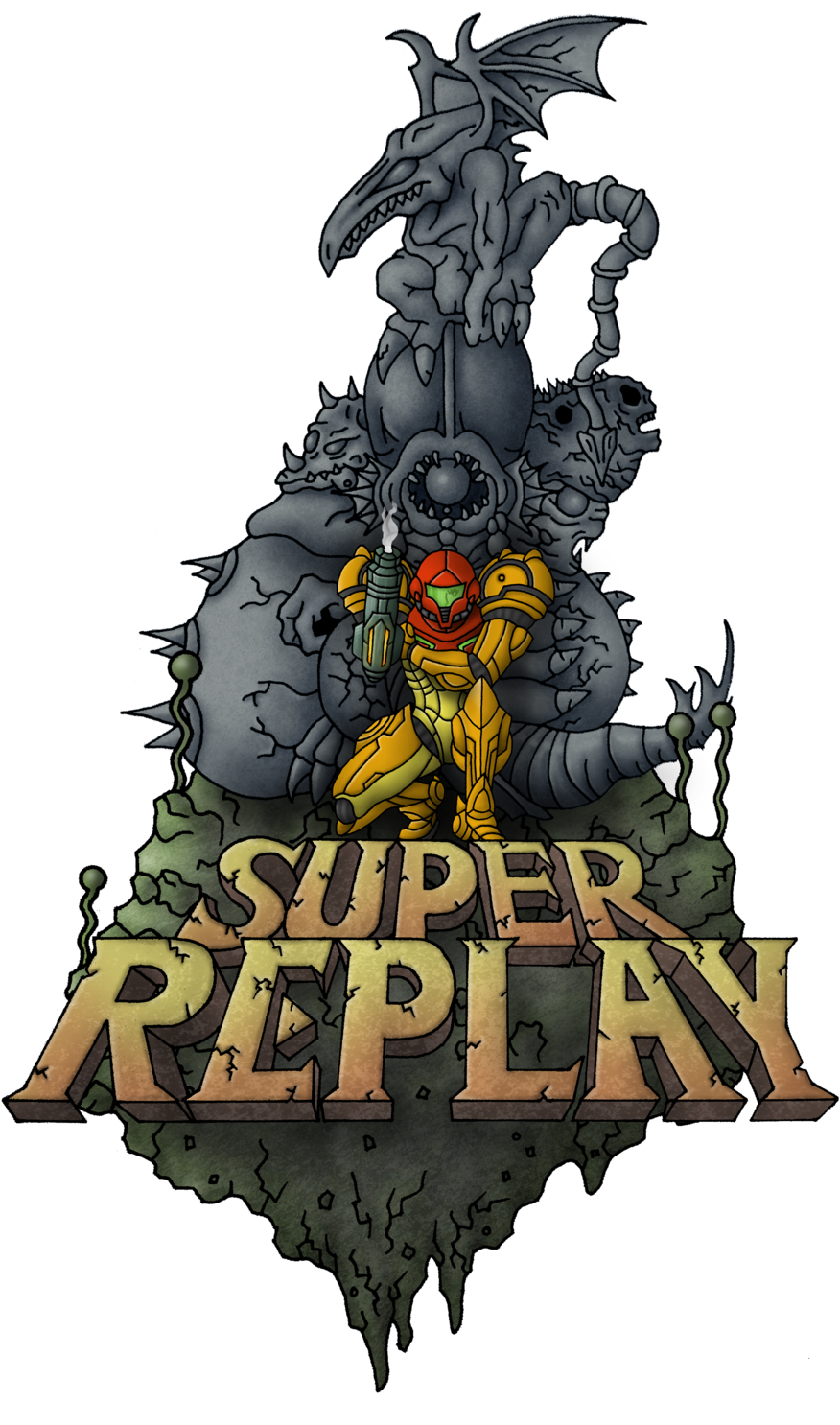 Super Metroid Design By Orion1189-d59ak5w - Super Metroid Statue Art (1024x1544), Png Download