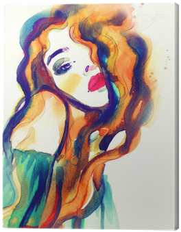 Woman Portrait - Poster: Ismagilova's Woman Portrait .abstract Watercolor (400x400), Png Download