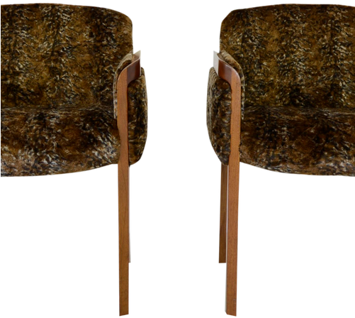 1960's Faux Fur Side Chairs - Chair (500x500), Png Download