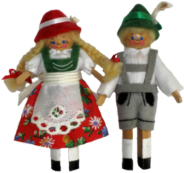 Austrian Clothespin Dollscolorful Clothespin Doll Designs - Clothespin Doll From Germany (480x360), Png Download