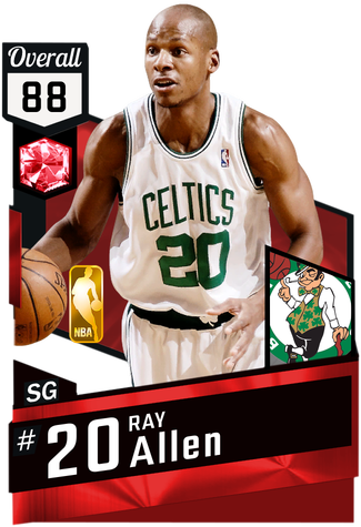'08 Ray Allen Ruby Card - Lebron James Lakers Card (325x475), Png Download