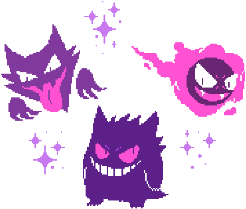 My Art Pixel Gengar Haunter Gastly Pixelart - Pokemon Pixel (500x480), Png Download