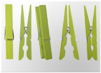 Green Wooden Clothespin Isolated On White Background - Fisica Per Problemi. Con E-book. Con Espansione Online (400x400), Png Download