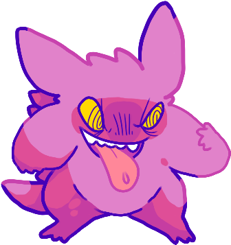 Gengar - Cartoon (352x368), Png Download
