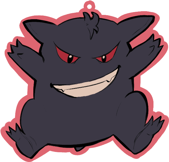 Clefairy/gengar Charm - Cartoon (600x600), Png Download