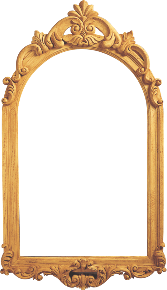 M875 - Wooden Frame Mirror Png (536x931), Png Download