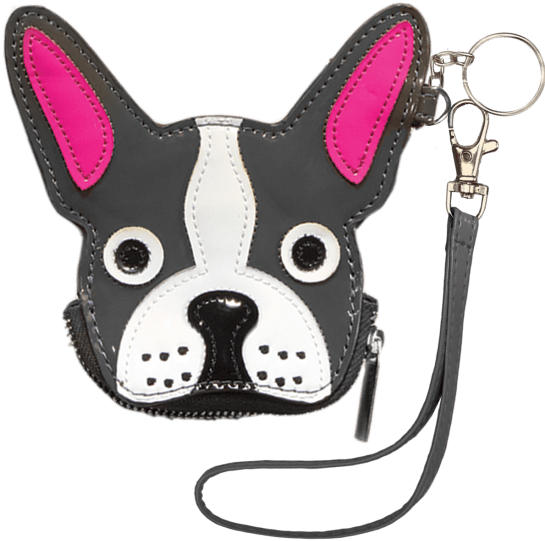 French Bulldog Purse Key Chain - Iscream Girls' Black French Bulldog Wristlet Coin Purse (550x550), Png Download